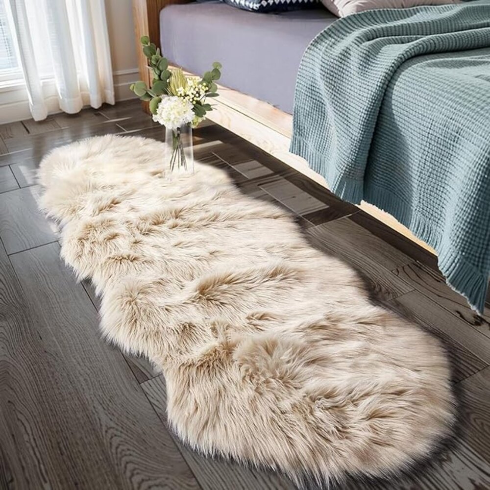 Ultra Soft Fluffy/Fuzzy Shaggy Area Rug Faux Fur Chair Cover SeatPad for Bedroom